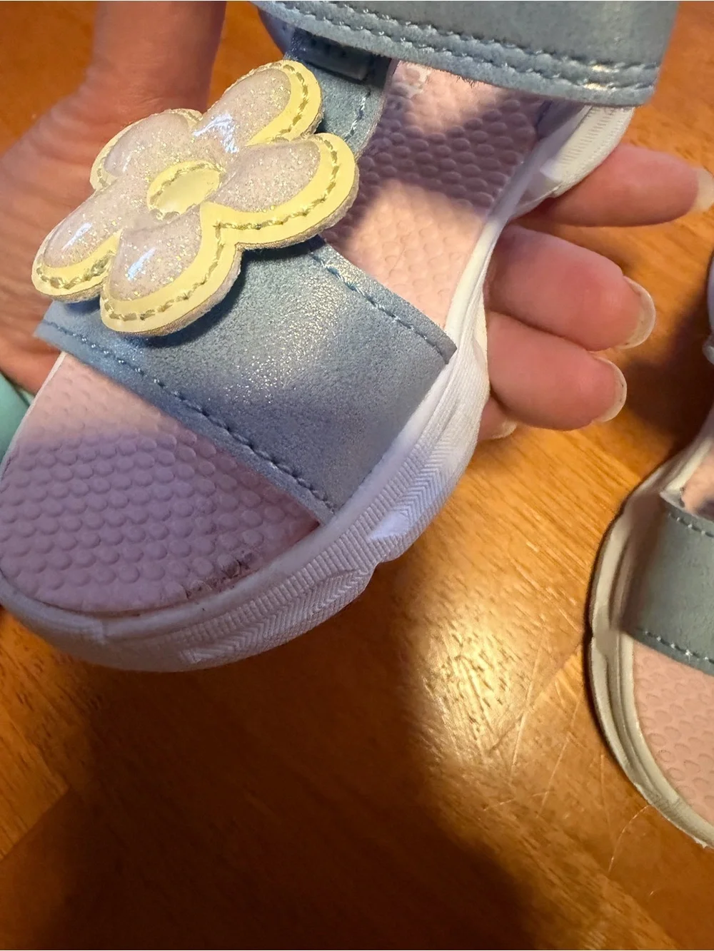 Carter's Blue and Pink Flower Strap Sandals